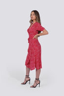 Coco Wrap Dress | Red Polka Dot - Starttech Online Market