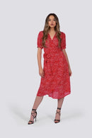 Coco Wrap Dress | Red Polka Dot - Starttech Online Market