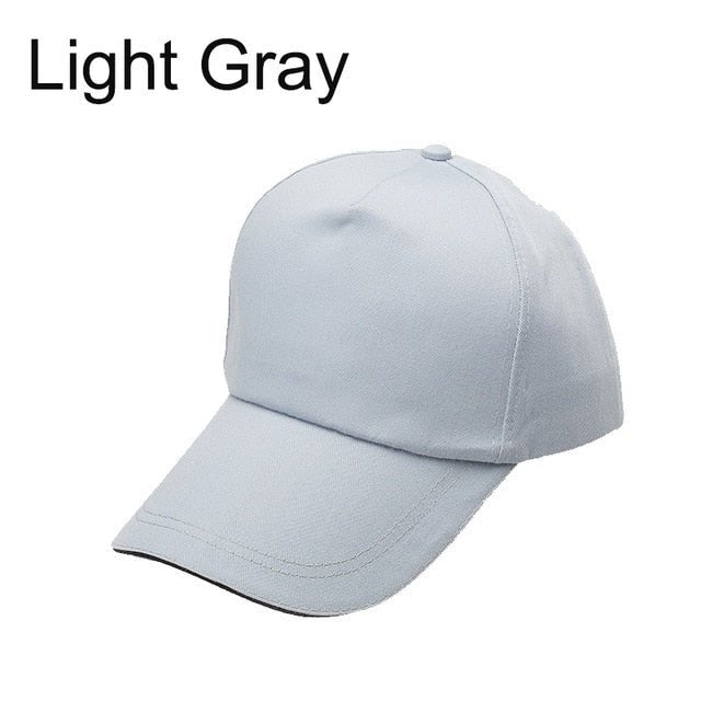Custom baseball cap print logo text photo embroidery gorra casual solid hats pure color black cap Snapback caps for men women - Starttech Online Market
