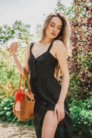 Daria Linen Dress | Black - Starttech Online Market