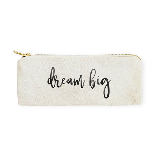 Dream Big Cotton Canvas Pencil Case and Travel Pouch - Starttech Online Market