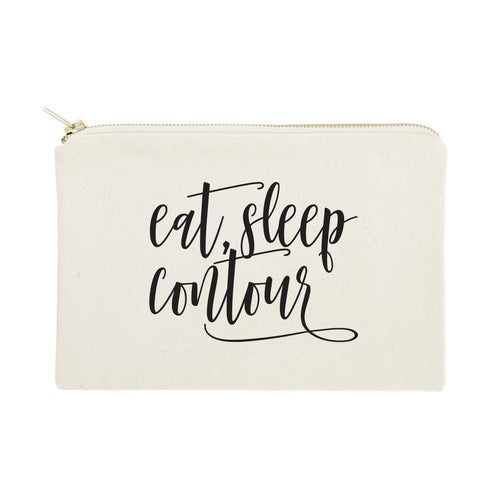 Eat, Sleep, Contour Cotton Canvas Cosmetic Bag - Starttech Online Market