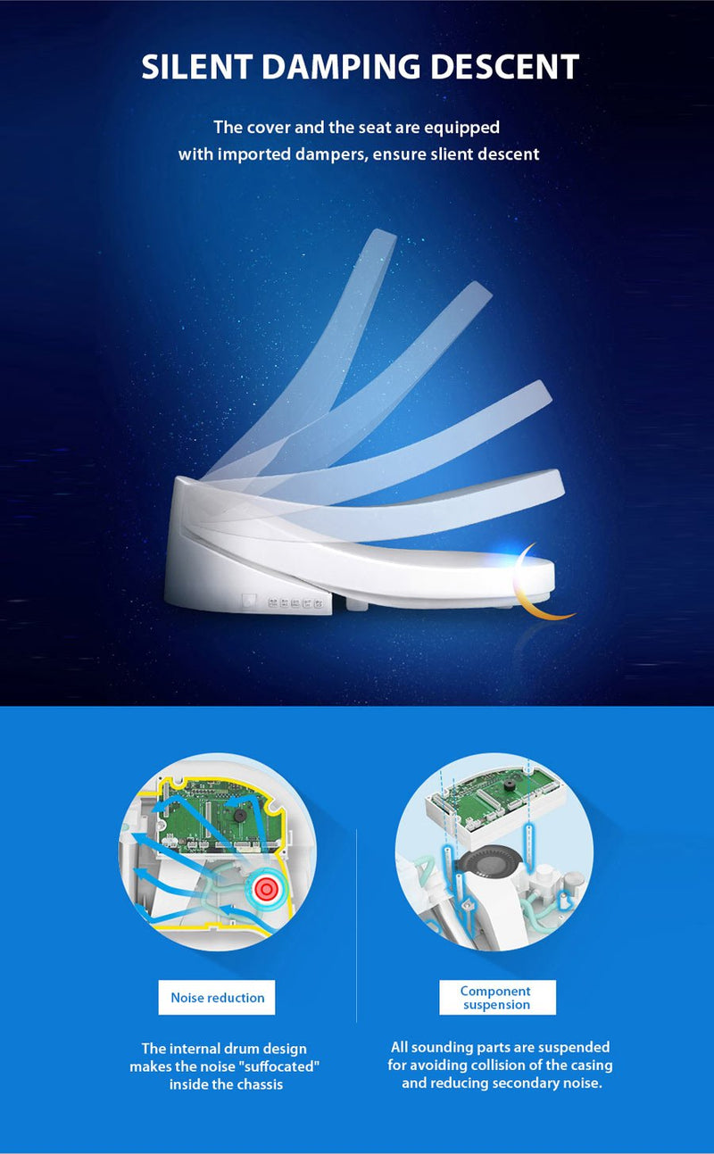 Ecofresh smart toilet seat cover electronic bidet cover clean dry seat heating wc intelligent toilet seat cover child seat - Starttech Online Market