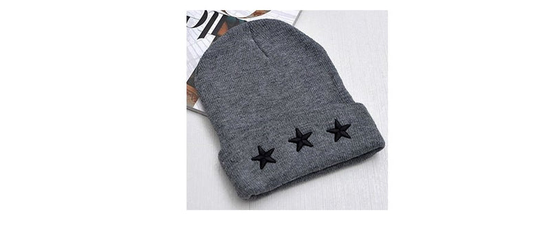 Embroidery Hip Hop Knitted Hat Women's Winter Cap Outdoor Stars Bonnet Solid Color Ski Hat Female Spring Autumn Skullies Beanies - Starttech Online Market