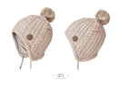 ENJOYFUR Ages 2-8 baby hat Children Winter Hats For Girls&Boy Cotton Thick Warm Knitted Ears Beanie Fox Fur Pompom Cap - Starttech Online Market