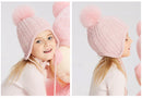 ENJOYFUR Ages 2-8 baby hat Children Winter Hats For Girls&Boy Cotton Thick Warm Knitted Ears Beanie Fox Fur Pompom Cap - Starttech Online Market
