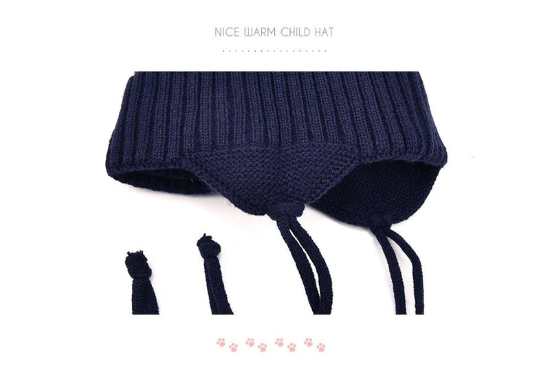 ENJOYFUR Winter baby Hats Real Fox Fur Pompom Hat Knitted Boy Cap Cotton Protect The Ears Hat Warm Thick Kids Beanies - Starttech Online Market