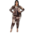 Fall Plus Size Clothing 2 Piece Set Tracksuit Stretch Top - Starttech Online Market