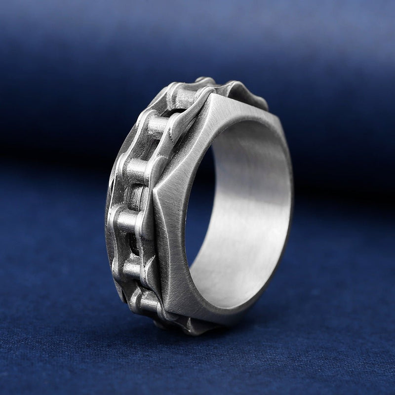 Fashion Creative Hip Hop Chain Striped Road Punk Ring - Starttech Online Market