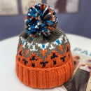 Fashion Cute Print Embroidery Beanies Hats for Women Men Winter Wool Warm Fur Pompom Baggy Knitted Hat - Starttech Online Market