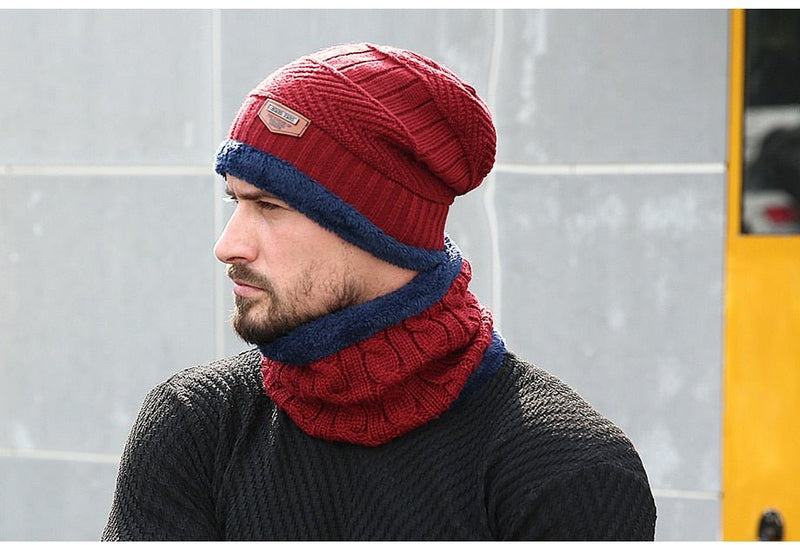 Fashion Knitted Winter Hats For Men Thick and Warm Men Winter Hat Black Autumn Beanie Hat Men Wool Ski Hats Beanies Bonnet 2019 - Starttech Online Market