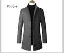 Fashion Mens Windbreaker Jacket Long Overcoat Men Plus Size 3xl 4xl Trench Coat Stand Collar Slim Casual Black Wool Coat Male - Starttech Online Market