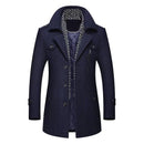 Fashion Middle Long Scarf Collar Cotton-padded Thick Warm Woollen Trench Overcoat - Starttech Online Market