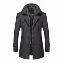 Fashion Middle Long Scarf Collar Cotton-padded Thick Warm Woollen Trench Overcoat - Starttech Online Market