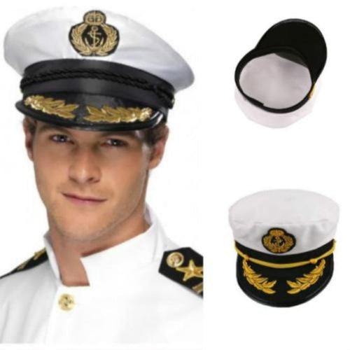 Fashion Unisex Navy Captain Boating Military Hat White Vintage Skipper Sailors Adult Party Fancy Dress Cosplay Hat Cap - Starttech Online Market