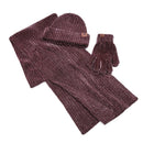 Fashion Warm Scarf Hat Gloves Three-piece Solid Color - Starttech Online Market