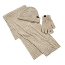 Fashion Warm Scarf Hat Gloves Three-piece Solid Color - Starttech Online Market
