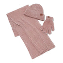Fashion Warm Scarf Hat Gloves Three-piece Solid Color - Starttech Online Market