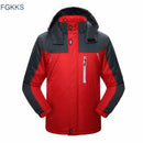 FGKKS Men's Winter Parkas Jacket New Fashion Warm Thick Splice Hooded Casual Overcoat - Starttech Online Market