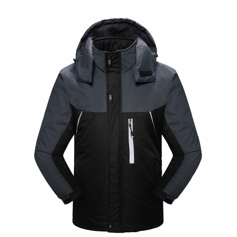 FGKKS Men's Winter Parkas Jacket New Fashion Warm Thick Splice Hooded Casual Overcoat - Starttech Online Market