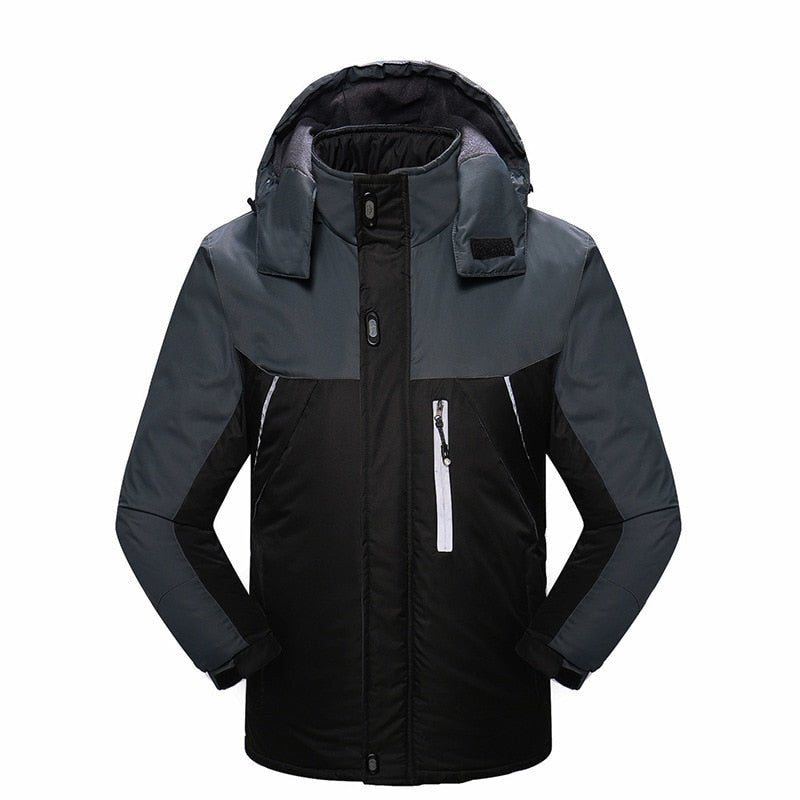 FGKKS Men's Winter Parkas Jacket New Fashion Warm Thick Splice Hooded Casual Overcoat - Starttech Online Market