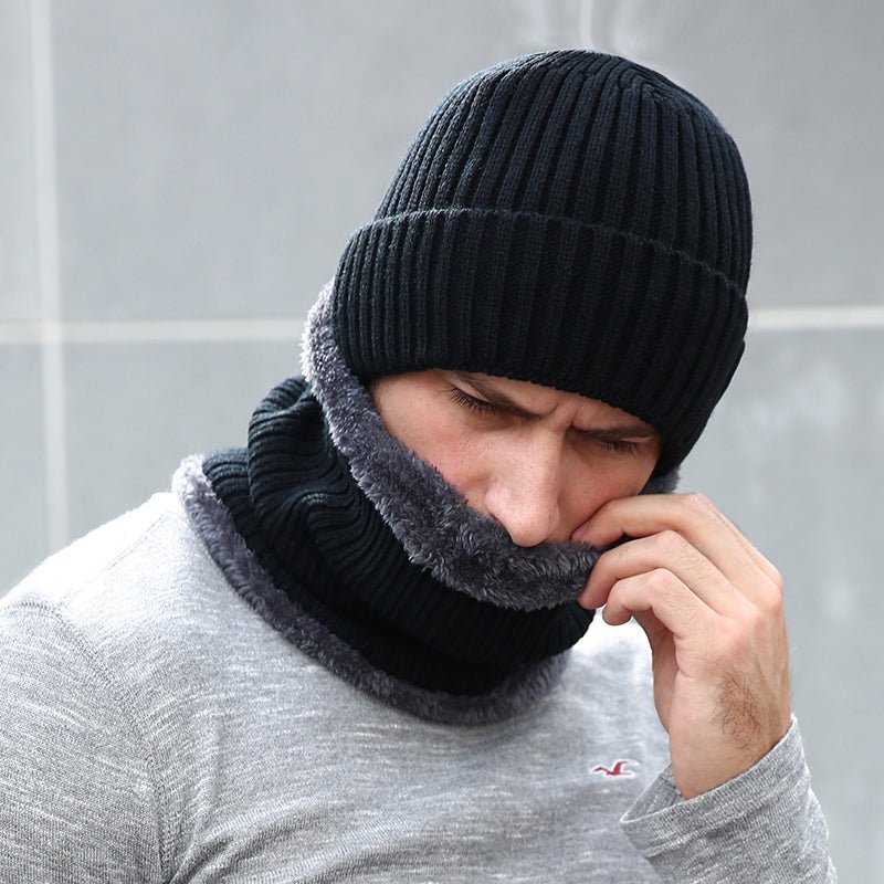 Fleece Lined Warm Beanie Hat Men Women Knitted Cap Winter Hat Scarf Set High Quality Winter Hats For Men Skullies Beanies Bonnet - Starttech Online Market