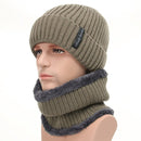 Fleece Lined Warm Beanie Hat Men Women Knitted Cap Winter Hat Scarf Set High Quality Winter Hats For Men Skullies Beanies Bonnet - Starttech Online Market
