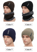 Fleece Lined Warm Beanie Hat Men Women Knitted Cap Winter Hat Scarf Set High Quality Winter Hats For Men Skullies Beanies Bonnet - Starttech Online Market