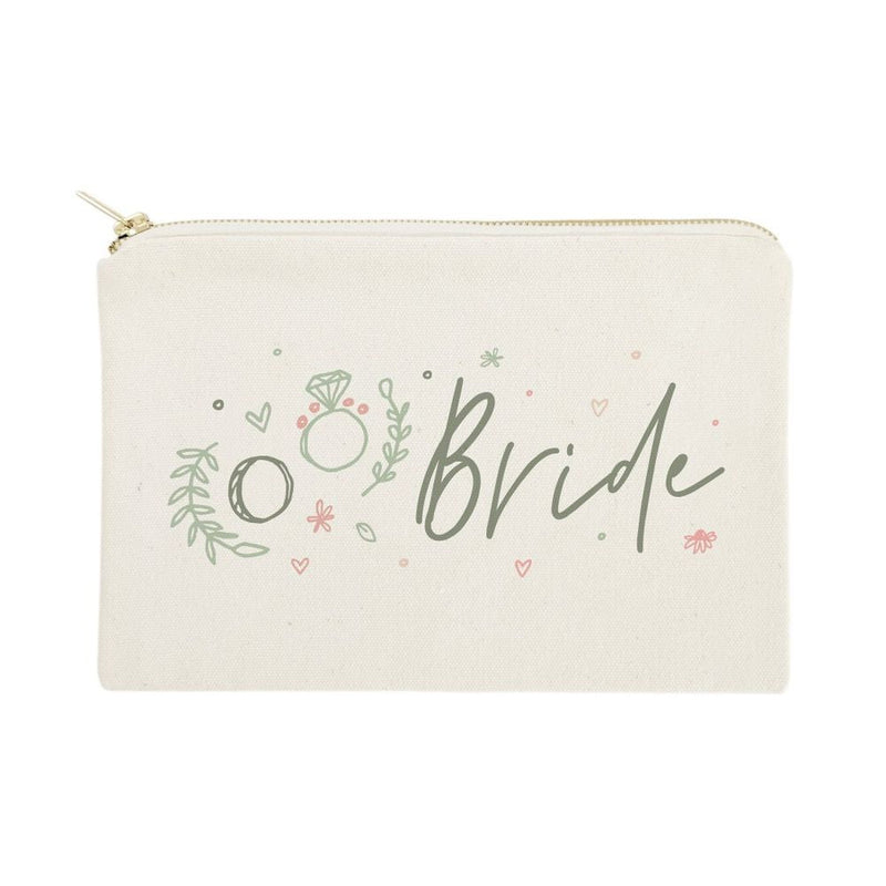 Floral Bride Cotton Canvas Cosmetic Bag - Starttech Online Market