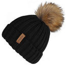 Furtalk Knitted Real Fur Hat 100% Real Raccoon Fur Pompom Winter Soft Warm Female Fur Hat - Starttech Online Market