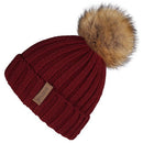 Furtalk Knitted Real Fur Hat 100% Real Raccoon Fur Pompom Winter Soft Warm Female Fur Hat - Starttech Online Market