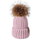 Furtalk Knitted Real Fur Hat 100% Real Raccoon Fur Pompom Winter Soft Warm Female Fur Hat - Starttech Online Market