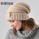 FURTALK Winter Knitted Hat Women Slouchy Beanie for Girls Skullies Cap A047 - Starttech Online Market