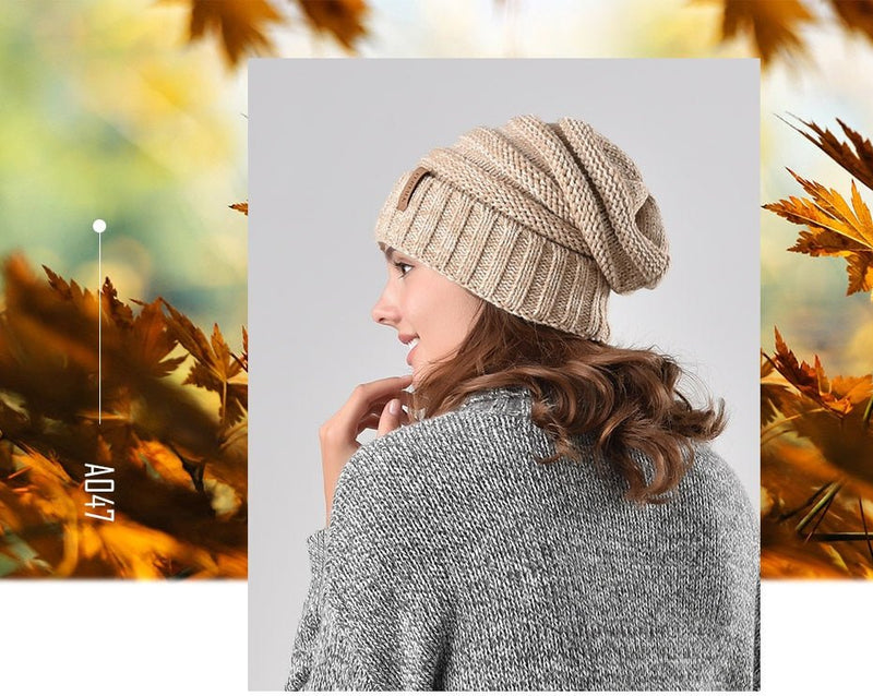 FURTALK Winter Knitted Hat Women Slouchy Beanie for Girls Skullies Cap A047 - Starttech Online Market