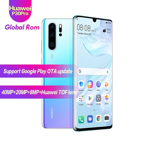 Global ROM HUAWEI P30 Pro Dual Sim 8GB 512GB Full Screen Mobile Phone NFC Smartphone Octa Core Android Bar FHD+ Kirin 980 5 Cameras - Starttech Online Market