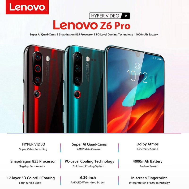 Global Rom Lenovo Smartwatch Z6 Pro 6G/8G 128G Mobile Phone 2340*1080 6.39 Inch OLED Screen 48MP AI Four Camera Phone 4000mAh - Starttech Online Market