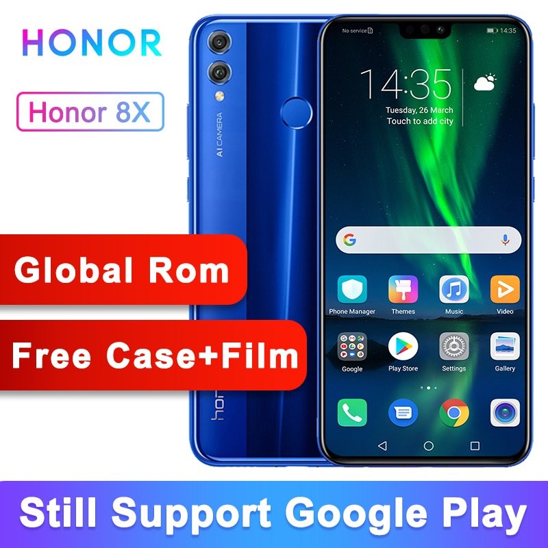 Global Version Optional Original Honor 8X 6.5-inch Screen 3750mAh 20MP Dual Cameras Android 8.2 Multi-language Smartphone - Starttech Online Market