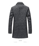 High Quality Woollen Men's Coats With A Scarf Lapel Plain Woollen Coat Business Casual Warm Luxury Overcoat - Starttech Online Market
