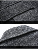 High Quality Woollen Men's Coats With A Scarf Lapel Plain Woollen Coat Business Casual Warm Luxury Overcoat - Starttech Online Market