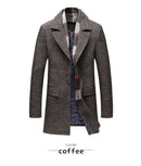 High Quality Woollen Men's Coats With A Scarf Lapel Plain Woollen Coat Business Casual Warm Luxury Overcoat - Starttech Online Market