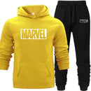 Hoodies Suit Yellow Men's Hooded Sweat Wear Sets with Pocket Warm Fleece Spring Autumn Street Hip-hop Lover's Match Sports Wear - Starttech Online Market