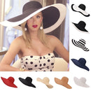 Huge Brim Sun Hats 7.1''/18cm Paper Straw Summer Hats for Women Ladies UV Protect Floppy Beach Hats - Starttech Online Market