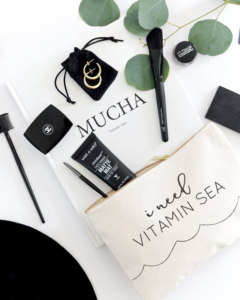 I Need Vitamin Sea Cotton Canvas Cosmetic Bag - Starttech Online Market
