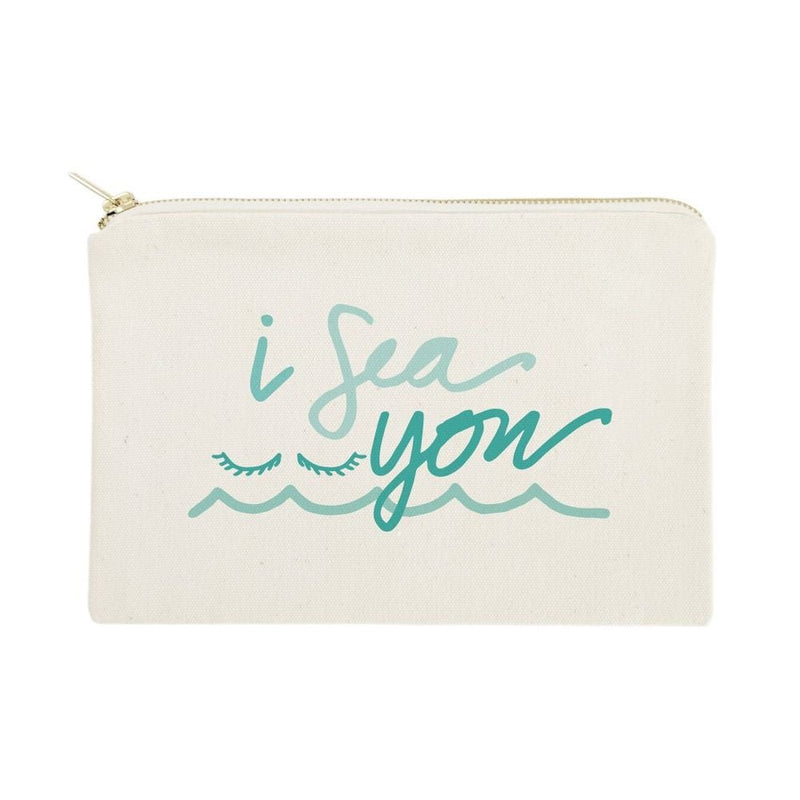 I Sea You Cotton Canvas Cosmetic Bag - Starttech Online Market