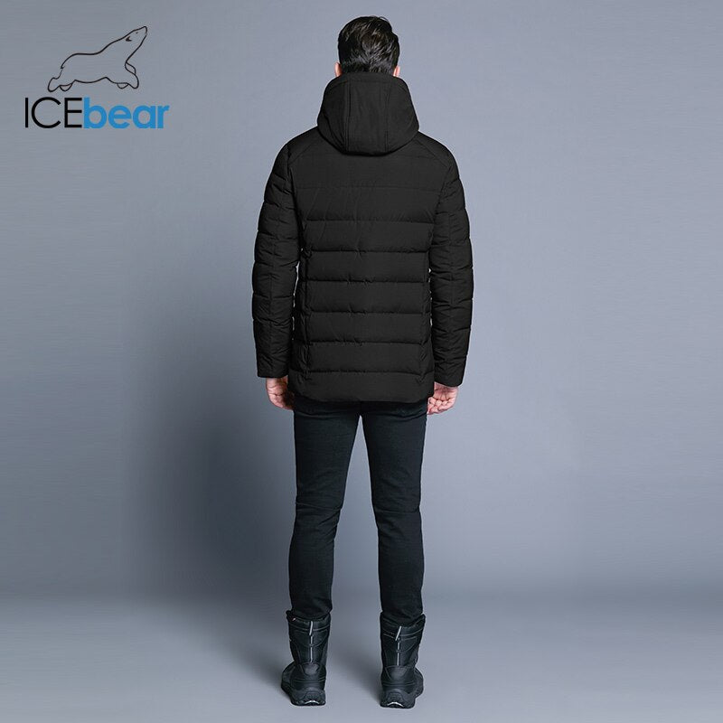 ICEbear 2019 new men's winter jacket warm detachable hat male short coat fashion casual apparel man brand clothing MWD18813D - Starttech Online Market