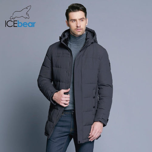 ICEbear 2019 Soft Fabric Winter Men's Jacket Thickening Casual Cotton Jackets Winter Mid-Long Parka Men Brand Clothing 17MD962D - Starttech Online Market