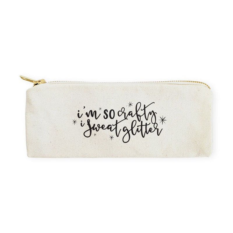 I'm So Crafty I Sweat Glitter Cotton Canvas Pencil Case and Travel Pouch - Starttech Online Market