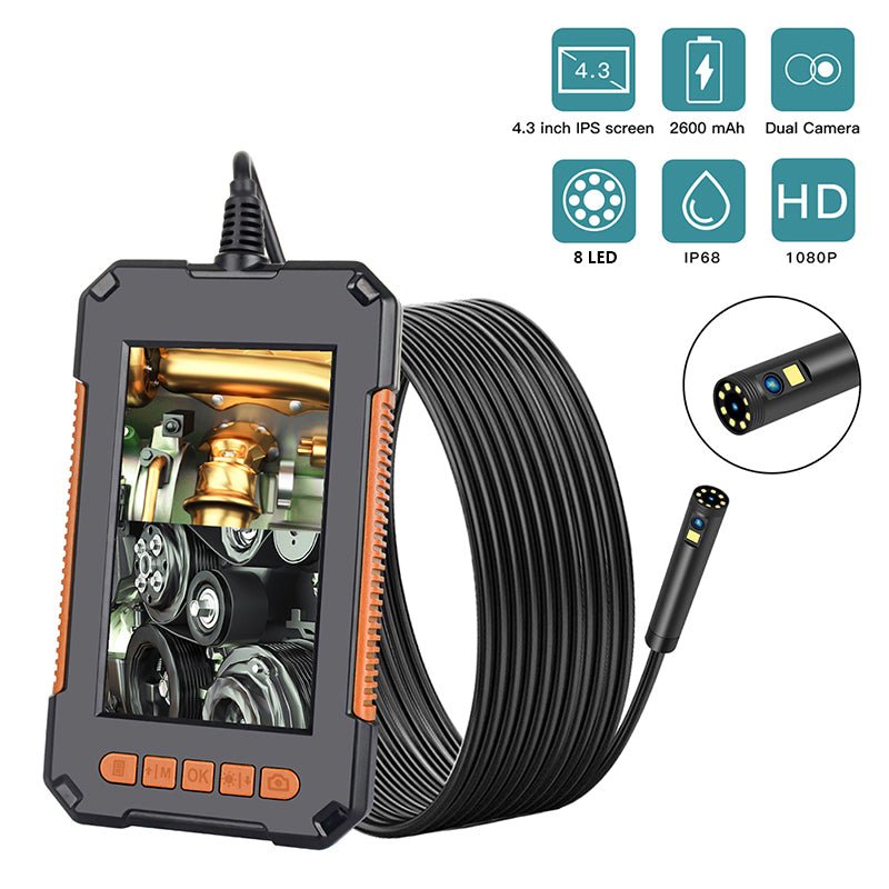 Industrial Endoscope Camera 1080P HD Screen Single & Dual Lens Inspection Camera IP68 Snake Camera With 8 Adjustable LED - Starttech Online Market