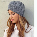 Knit Turban Cross Women's Winter Warm Knit Turban Cross Twist Arab Hair Wrap Solid Casual Skullies & Beanies Hat Cap - Starttech Online Market