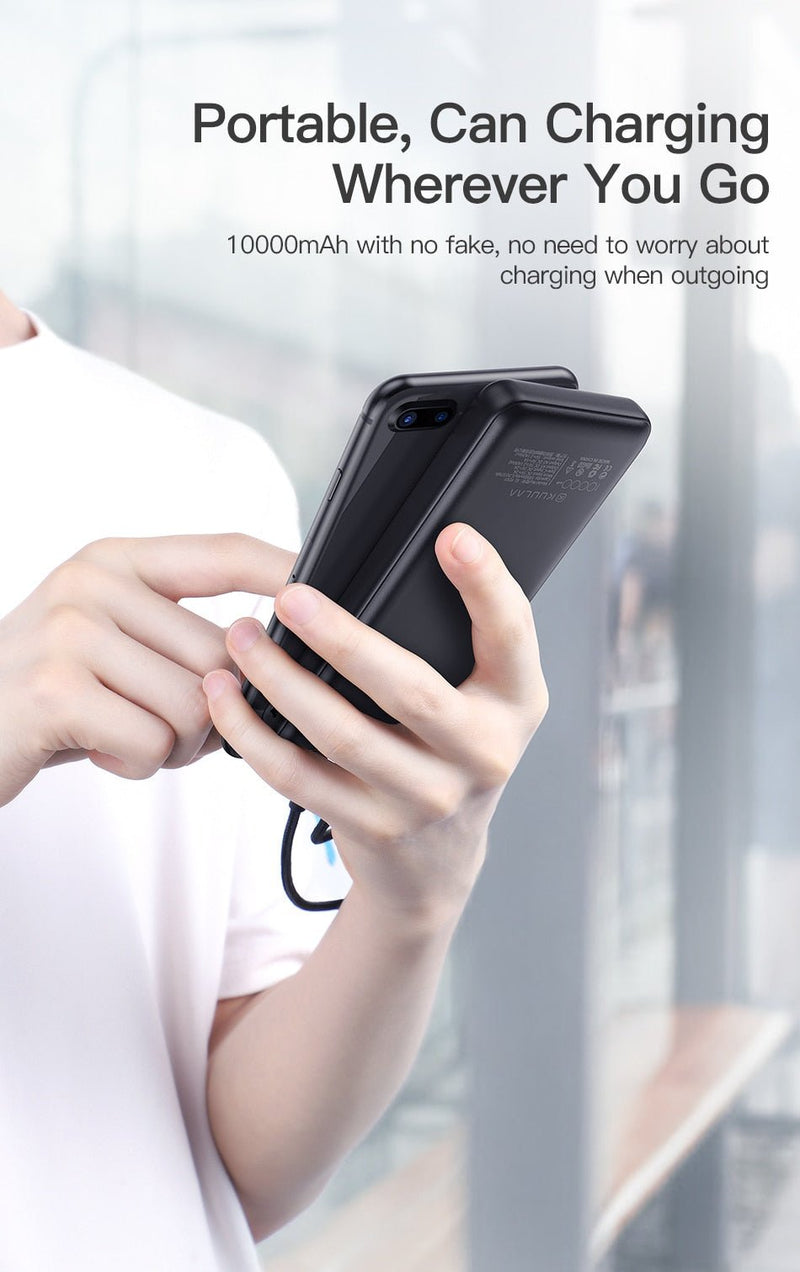 KUULAA Power Bank 10000mAh Portable Charging PowerBank 10000 mAh USB PoverBank External Battery Charger For Xiaomi Mi 9 8 iPhone - Starttech Online Market